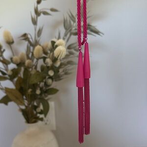 Kendra Scott Adjustable Pink Tassel Necklace